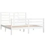 White solid wood bed frame 160x200 cm by vidaXL, Beds and slatted bases - Ref: Foro24-3105871, Price: 140,75 €, Discount: %