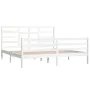 White solid wood bed frame Supe King 180x200 cm by vidaXL, Beds and slatted bases - Ref: Foro24-3105876, Price: 153,62 €, Dis...