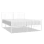 Estructura cama metal con cabecero y estribo blanco 150x200 cm de vidaXL, Camas y somieres - Ref: Foro24-350951, Precio: 92,7...