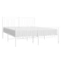 Estructura cama metal con cabecero y estribo blanco 150x200 cm de vidaXL, Camas y somieres - Ref: Foro24-350951, Precio: 92,7...