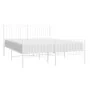 Metal bed frame with headboard and white footboard 150x200 cm by vidaXL, Beds and slatted bases - Ref: Foro24-350951, Price: ...