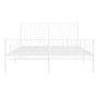 Estructura cama metal con cabecero y estribo blanco 150x200 cm de vidaXL, Camas y somieres - Ref: Foro24-350951, Precio: 92,7...