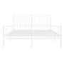 Metal bed frame with headboard and white footboard 150x200 cm by vidaXL, Beds and slatted bases - Ref: Foro24-350951, Price: ...