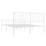 Estructura cama metal con cabecero y estribo blanco 150x200 cm de vidaXL, Camas y somieres - Ref: Foro24-350951, Precio: 92,7...