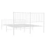 Metal bed frame with headboard and white footboard 150x200 cm by vidaXL, Beds and slatted bases - Ref: Foro24-350951, Price: ...