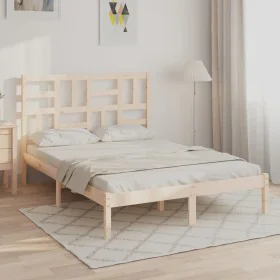 Solid pine wood bed frame 120x200 cm by vidaXL, Beds and slatted bases - Ref: Foro24-3105945, Price: 109,08 €, Discount: %