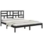 Solid black pine wood bed frame 200x200 cm by vidaXL, Beds and slatted bases - Ref: Foro24-3105974, Price: 156,25 €, Discount: %