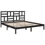 Solid black pine wood bed frame 200x200 cm by vidaXL, Beds and slatted bases - Ref: Foro24-3105974, Price: 156,25 €, Discount: %