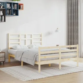 Bettgestell aus Massivholz 140x200 cm von vidaXL, Betten und Lattenroste - Ref: Foro24-3105860, Preis: 120,82 €, Rabatt: %