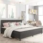 Cama box spring tela gris oscuro 200x200 cm de vidaXL, Camas y somieres - Ref: Foro24-3054715, Precio: 795,56 €, Descuento: %