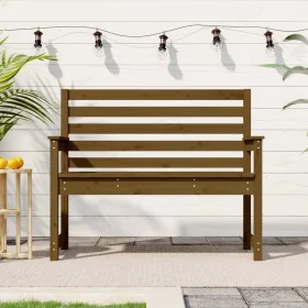 Garden bench solid pine wood honey brown 109x48x91.5 cm by vidaXL, garden benches - Ref: Foro24-824063, Price: 75,75 €, Disco...