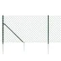 Wire fence with anchor spikes green 1x10 m by vidaXL, fence panels - Ref: Foro24-153921, Price: 89,44 €, Discount: %