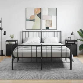 Mesitas de noche 2 uds madera contrachapada negro 40x42x60 cm de vidaXL, Mesitas de noche - Ref: Foro24-826034, Precio: 73,77...