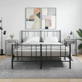 Mesitas de noche 2 uds madera contrachapada gris 40x42x60 cm de vidaXL, Mesitas de noche - Ref: Foro24-826040, Precio: 54,68 ...