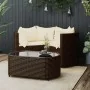 4-teiliges Gartenmöbel-Set und Kissen aus braunem synthetischem Rattan von vidaXL, Gartensets - Ref: Foro24-319760, Preis: 19...