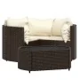 4-teiliges Gartenmöbel-Set und Kissen aus braunem synthetischem Rattan von vidaXL, Gartensets - Ref: Foro24-319760, Preis: 19...