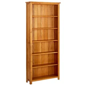 vidaX Solid Oak Wood 6-Level Shelving Unit 80x22.5x180 cm by vidaXL, Bookcases and shelves - Ref: Foro24-244470, Price: 262,8...