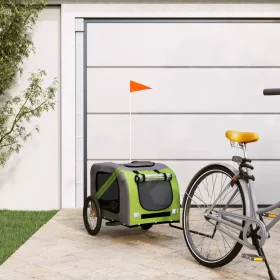 Bicycle pet trailer, iron frame, Oxford fabric, green gray. by vidaXL, pet strollers - Ref: Foro24-93885, Price: 102,84 €, Di...