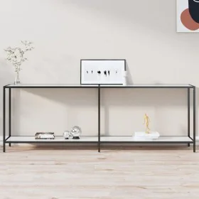 White tempered glass console table 220x35x75.5 cm by vidaXL, Side tables - Ref: Foro24-331712, Price: 110,78 €, Discount: %
