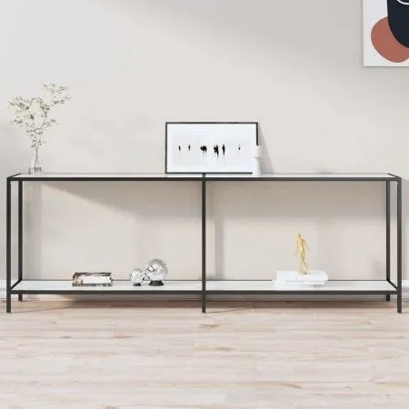 White tempered glass console table 220x35x75.5 cm by vidaXL, Side tables - Ref: Foro24-331712, Price: 110,78 €, Discount: %