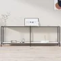 White tempered glass console table 220x35x75.5 cm by vidaXL, Side tables - Ref: Foro24-331712, Price: 110,78 €, Discount: %