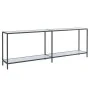 White tempered glass console table 220x35x75.5 cm by vidaXL, Side tables - Ref: Foro24-331712, Price: 110,78 €, Discount: %