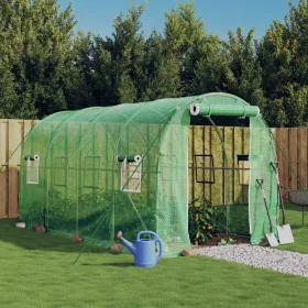 Green steel structure greenhouse 8 m² 4x2x2 m by vidaXL, Greenhouses - Ref: Foro24-3188017, Price: 160,81 €, Discount: %