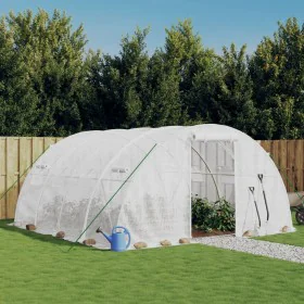 Greenhouse with white steel structure 16 m² 4x4x2 m by vidaXL, Greenhouses - Ref: Foro24-3188072, Price: 210,77 €, Discount: %