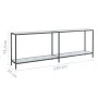 White tempered glass console table 220x35x75.5 cm by vidaXL, Side tables - Ref: Foro24-331712, Price: 110,78 €, Discount: %