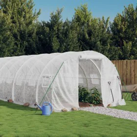 Gewächshaus mit weißer Stahlkonstruktion 36 m² 12x3x2 m von vidaXL, Gewächshäuser - Ref: Foro24-3188054, Preis: 470,50 €, Rab...