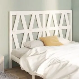Solid pine wood headboard in white 156x4x100 cm by vidaXL, Headboards and footboards - Ref: Foro24-818626, Price: 69,42 €, Di...