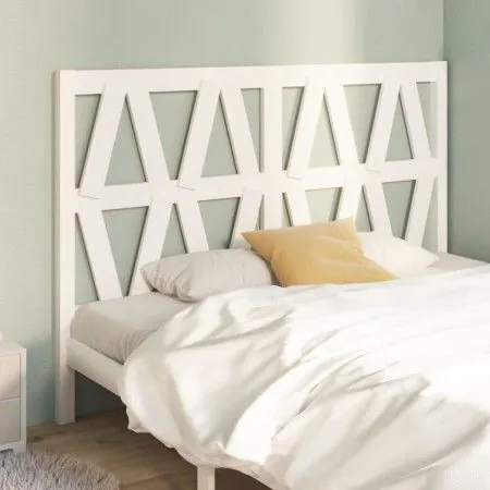 Solid pine wood headboard in white 156x4x100 cm by vidaXL, Headboards and footboards - Ref: Foro24-818626, Price: 69,42 €, Di...
