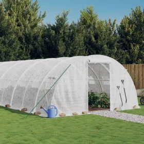 Gewächshaus mit weißer Stahlkonstruktion 72 m² 18x4x2 m von vidaXL, Gewächshäuser - Ref: Foro24-3188079, Preis: 821,88 €, Rab...