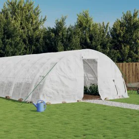 Gewächshaus mit weißer Stahlstruktur 30 m² 6x5x2,3 m von vidaXL, Gewächshäuser - Ref: Foro24-3188095, Preis: 331,69 €, Rabatt: %