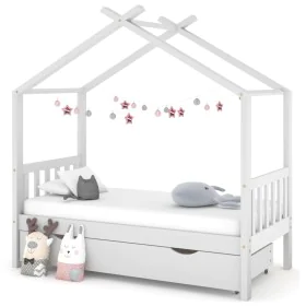 Children's bed frame with white pine wood drawer 80x160 cm by vidaXL, Cribs and beds for children - Ref: Foro24-322149, Price...