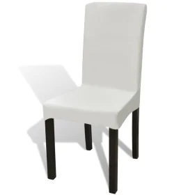 Straight elastic chair cover 6 units cream by vidaXL, Covers - Ref: Foro24-130380, Price: 26,85 €, Discount: %