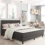 Box spring bed dark gray fabric 160x200 m by vidaXL, Beds and slatted bases - Ref: Foro24-3054713, Price: 639,84 €, Discount: %