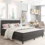 Cama box spring tela gris oscuro 160x200 m de vidaXL, Camas y somieres - Ref: Foro24-3054713, Precio: 653,44 €, Descuento: %