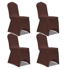 Elastic chair cover 4 units brown by vidaXL, Covers - Ref: Foro24-131416, Price: 15,02 €, Discount: %