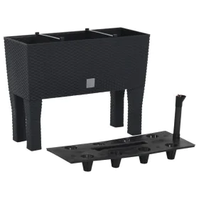 Garden bed PP rattan anthracite gray 60x25x46 cm by vidaXL, Pots and planters - Ref: Foro24-152208, Price: 65,64 €, Discount: %