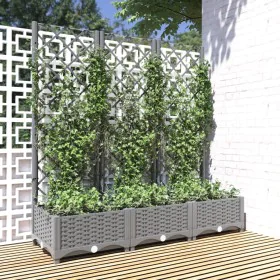 Jardinera con enrejado PP gris claro 120x40x121,5 cm de vidaXL, Maceteros y jardineras - Ref: Foro24-153273, Precio: 92,67 €,...