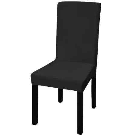 Gerader elastischer Stuhlbezug 6 Einheiten schwarz von vidaXL, Abdeckungen - Ref: Foro24-130378, Preis: 26,37 €, Rabatt: %
