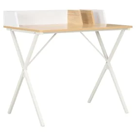 Weißer und natürlicher Schreibtisch 80x50x84 cm von vidaXL, Schreibtische - Ref: Foro24-20273, Preis: 66,49 €, Rabatt: %