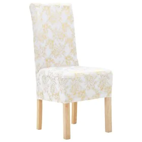 Stretch chair covers 6 units straight white and gold by vidaXL, Covers - Ref: Foro24-133574, Price: 42,53 €, Discount: %