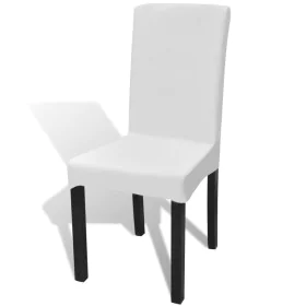 Straight elastic chair cover 6 units white by vidaXL, Covers - Ref: Foro24-130377, Price: 25,35 €, Discount: %