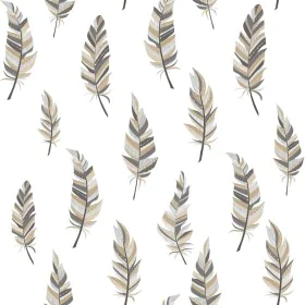 Urban Friends & Coffee White and silver feather wallpaper by Noordwand, Painted paper - Ref: Foro24-425311, Price: 24,58 €, D...