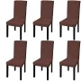 Gerader elastischer Stuhlbezug 6 Einheiten braun von vidaXL, Abdeckungen - Ref: Foro24-131423, Preis: 23,10 €, Rabatt: %