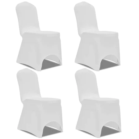 Elastischer Stuhlbezug 4 Einheiten weiß von vidaXL, Abdeckungen - Ref: Foro24-131408, Preis: 18,76 €, Rabatt: %