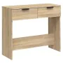 Mesa consola de madera contrachapada roble Sonoma 90x36x75 cm by vidaXL, Side tables - Ref: Foro24-811334, Price: 50,97 €, Di...