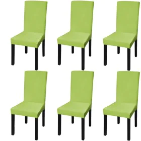 Elastic straight chair cover 6 units green by vidaXL, Covers - Ref: Foro24-131424, Price: 22,71 €, Discount: %